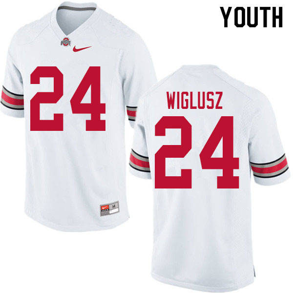 Youth #24 Sam Wiglusz Ohio State Buckeyes College Football Jerseys Sale-White